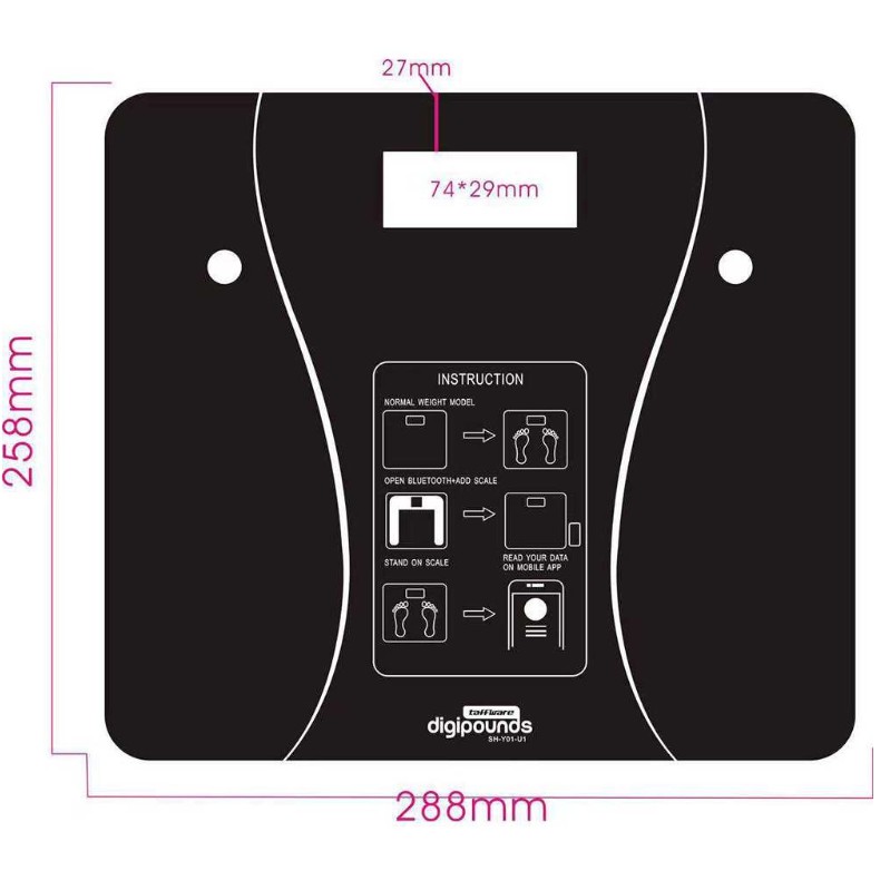 Mall Taffware Digipounds Timbangan Badan Health Scale 180KG Rechargeable