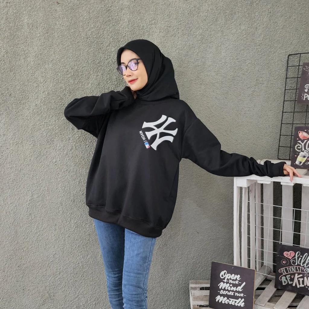 Sweater Crewneck NYCH bisa untuk pria/wanita jaket