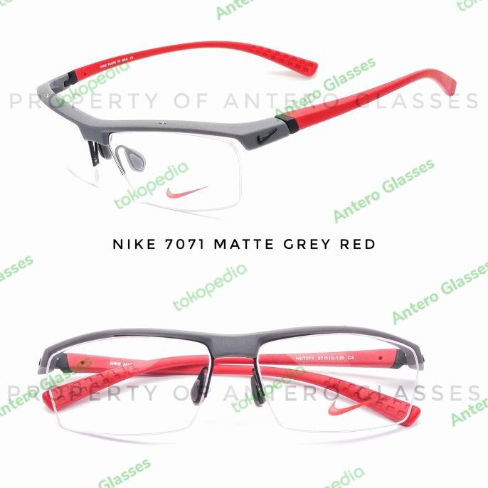 frame kacamata pria wanita sporty nike 7071 half frame grade original