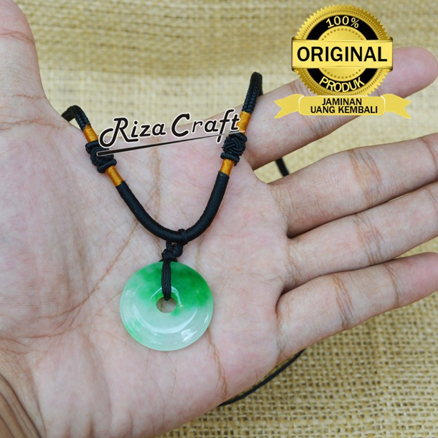 Kalung Kesehatan Batu Giok Hijau Putih Asli China Cina Kalung Kesehatan Batu Giok Hijau Putih Asli China Cina