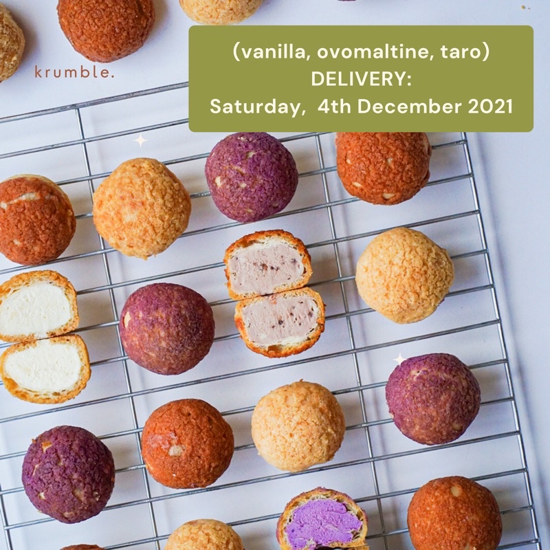 KRUMBLE Choux au craquelin / kue soes HALAL (isi 9 pcs)