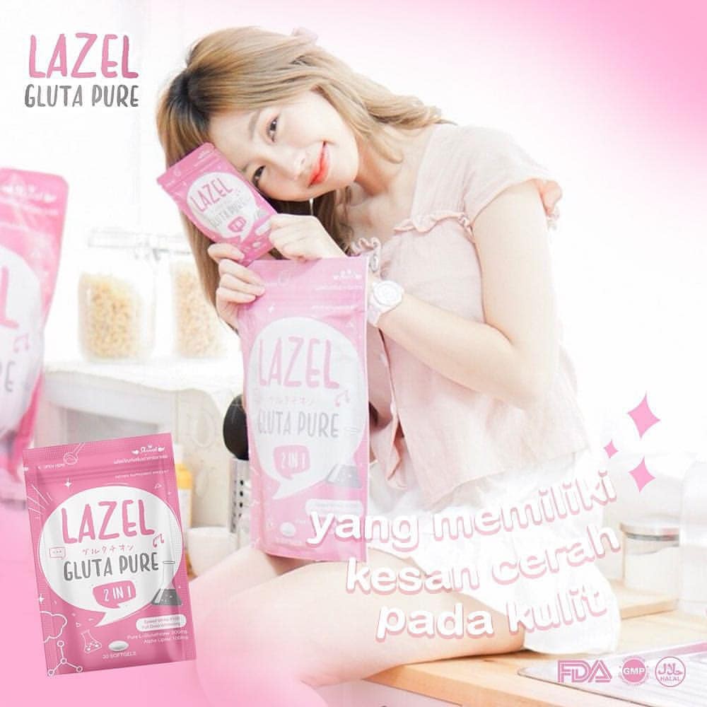 Lazel Gluta Pure 2 in 1 Isi 30 Softgel By Skinest Thailand 100% Original SUPLEMEN PEMUTIH