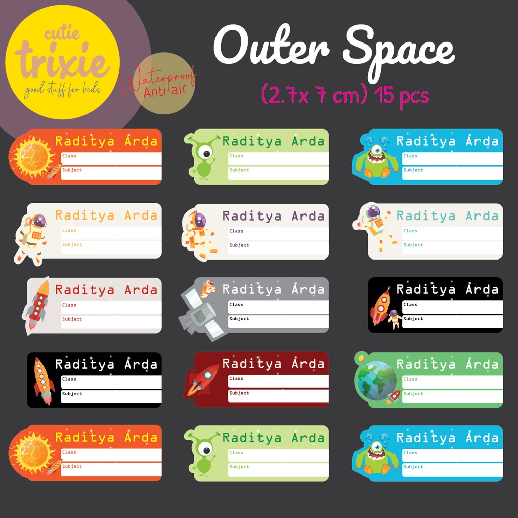 

STICKER LABEL BUKU MATA PELAJARAN / MAPEL ANAK OUTER SPACE