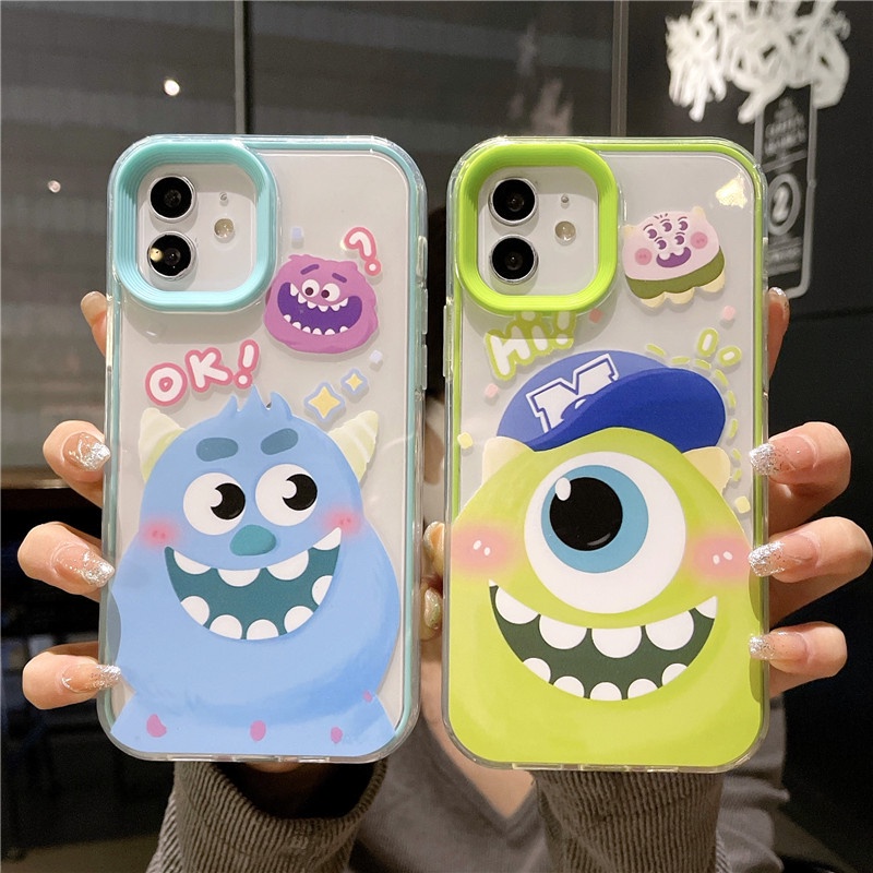 3 In 1 Soft Case Silikon Akrilik Motif Kartun Anime Untuk IPhone 11 12 13 14 Pro Max X XS Max XR 6 7 8 Plus