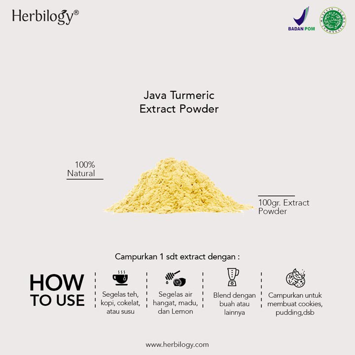 Herbilogy Java Turmeric ( Temulawak ) Extract Powder 100g Penambah Nafsu Makan