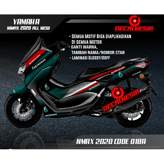Decal Stiker Motor Nmax New 2020 facelift Modifikasi Variasi Aksesoris Full Body Motif Petronas
