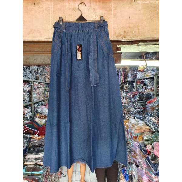 Rok Jeans Premium Ukuran Standar XL (Bb 45-65Kg), Ukuran Jumbo XXL (Bb 65-90Kg)