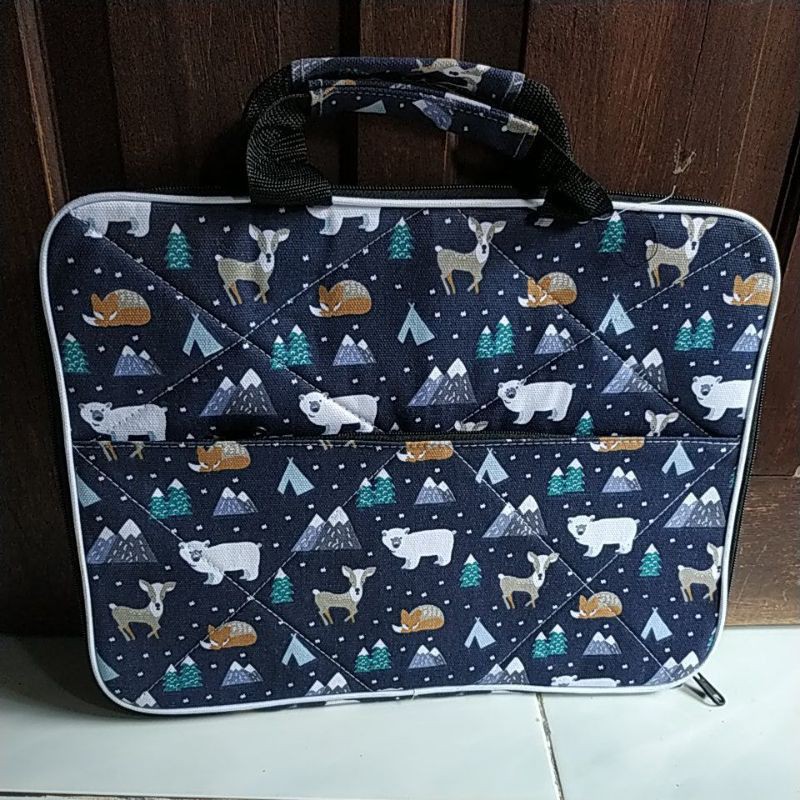 COD Tas laptop / tempat laptop GROSIR bahan kanvas motif(37x27cm) 14 in