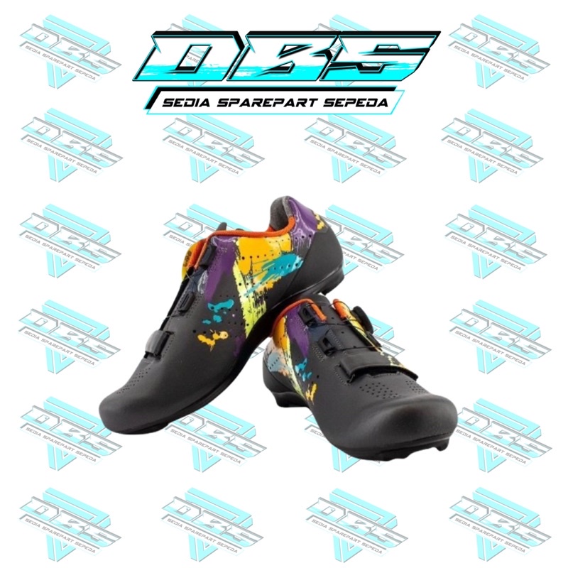SEPATU CLEAT SANTIC PICASSO BLACK SHOES ROADBIKE