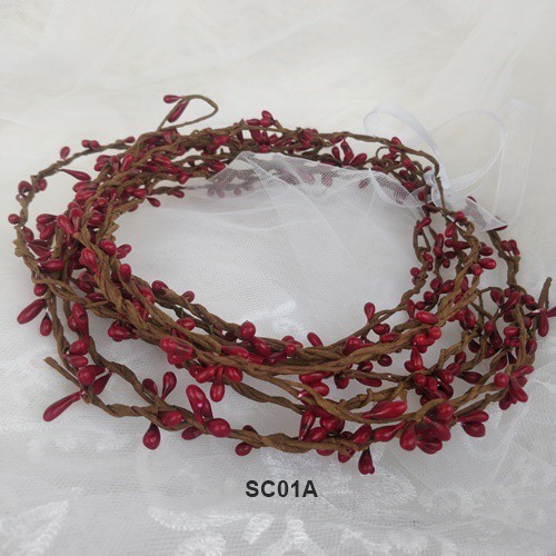 [READY STOCK] SIMPLE FLOWER CROWN AKSESORIS RAMBUT MAHKOTA BUNGA MAROON SC01A