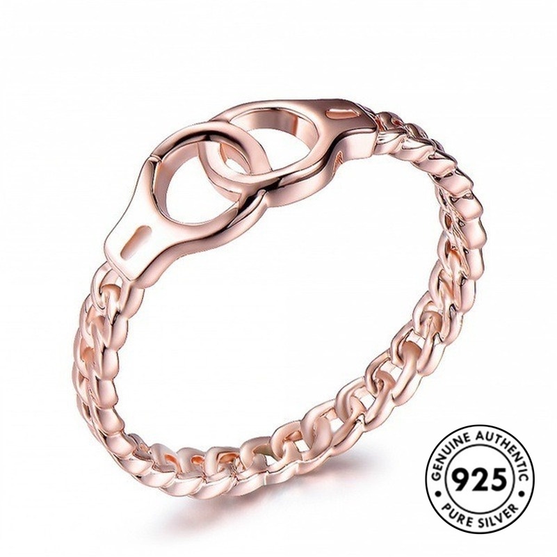 Cincin Bahan S925 Silver 18k Warna Rose Gold Untuk Wanita