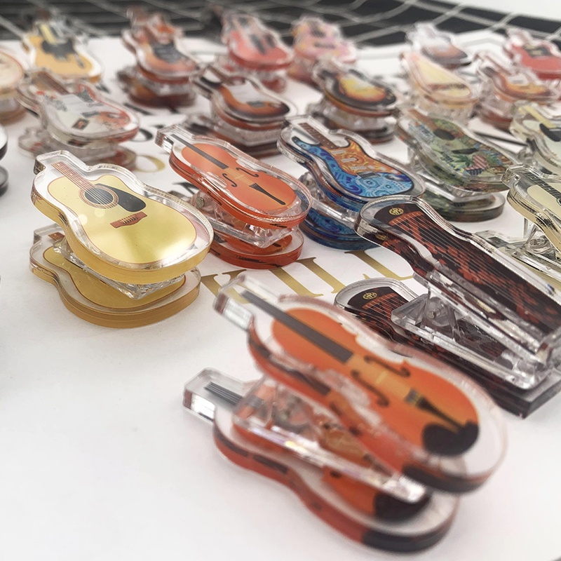 Simulasi Gitar Elektrik model Klip Fanta GIBSON Kepala Ganda Bahan Akrilik