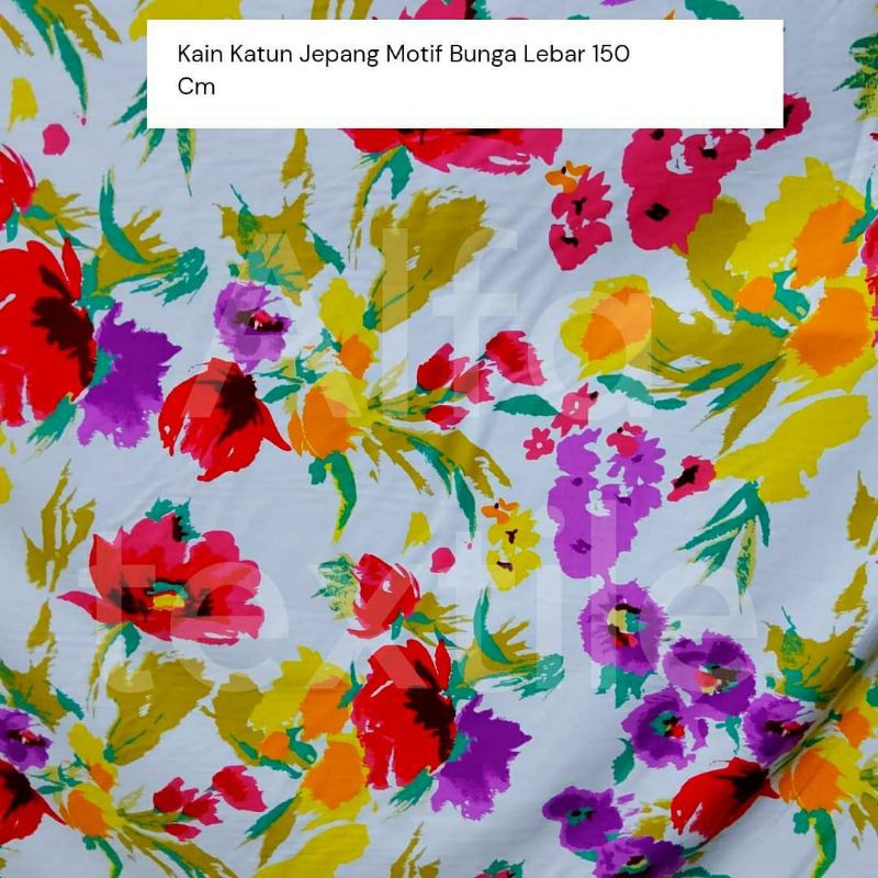Kain Katun Jepang Lebar 150 Cm Motif Bunga