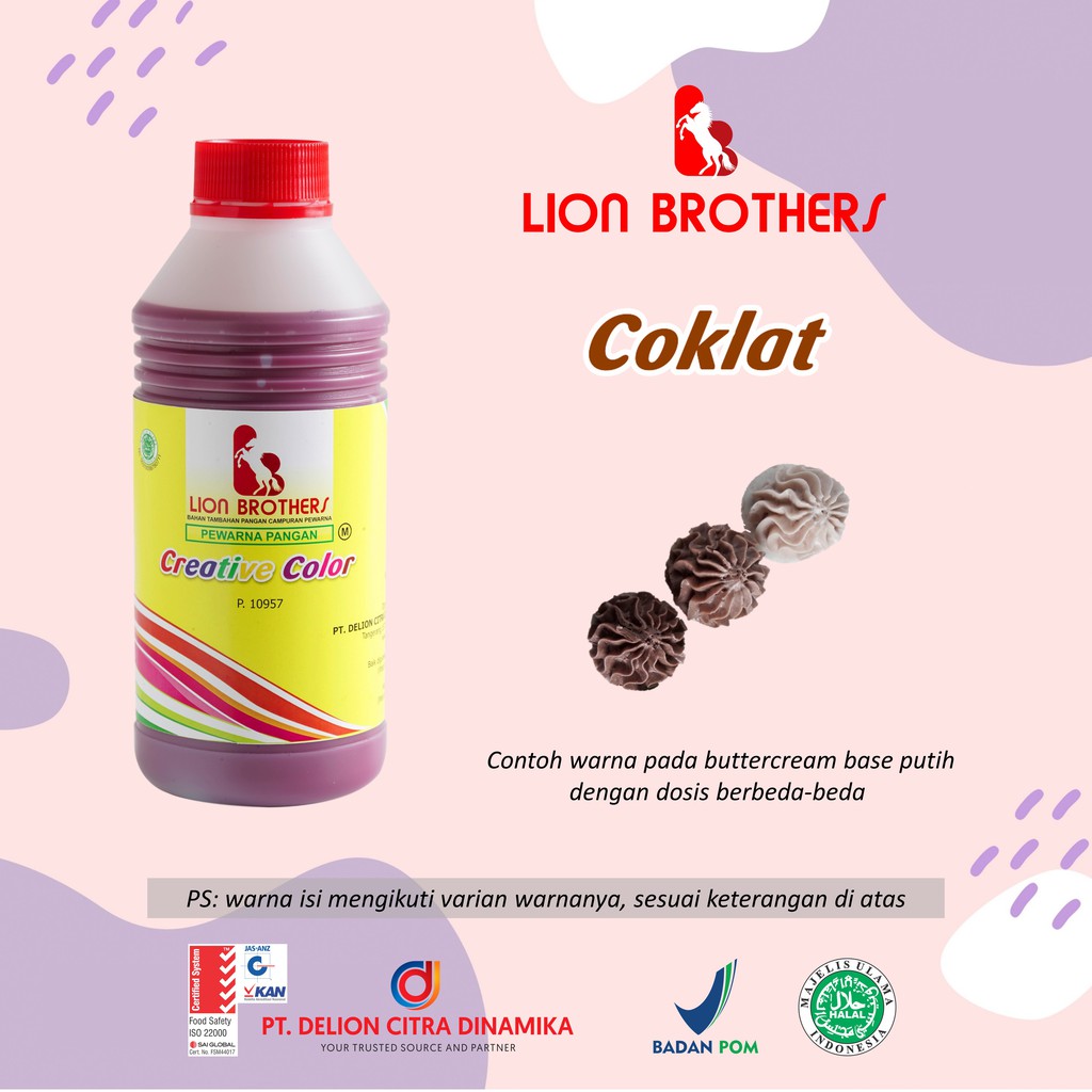 

Pewarna makanan minuman Coklat Lion Brothers 750 CC