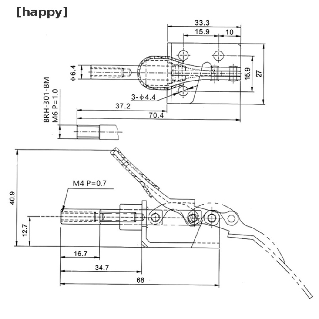 Ha Gh-301Am Toggle Clamp Quick Release