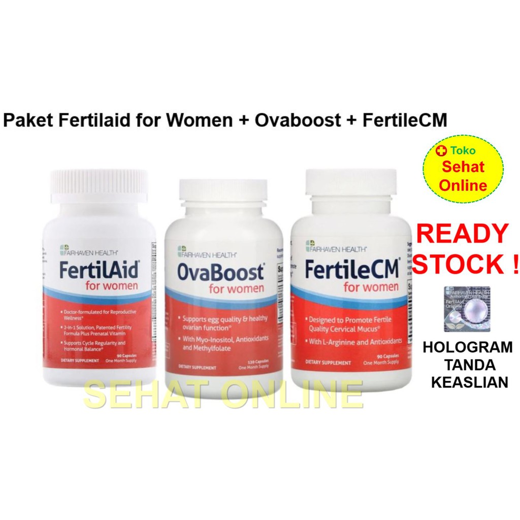 Paket Komplit Kesuburan Wanita: FertilAid for Women + FertileCM + Ovaboost