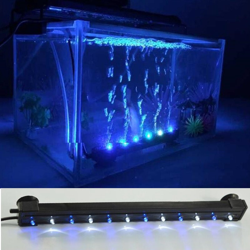 Putih Biru Aquarium Air Bubble Lampu Tangki Ikan Tahan Air Putih Biru Aquarium Air Bubble Lampu Tangki Ikan Tahan Air