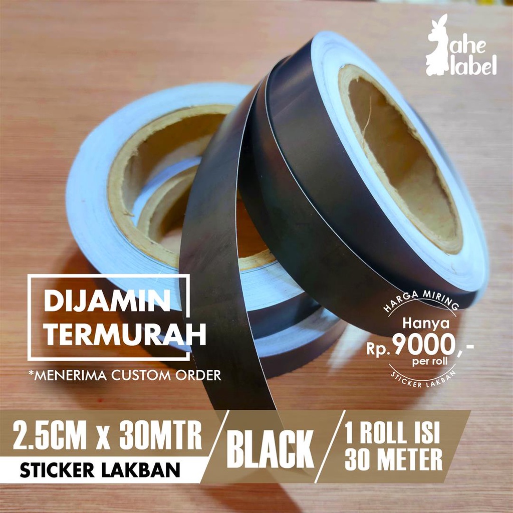 Jual STIKER LABEL LAKBAN HITAM 30 METER STIKER LAKBAN HITAM YUPO ...