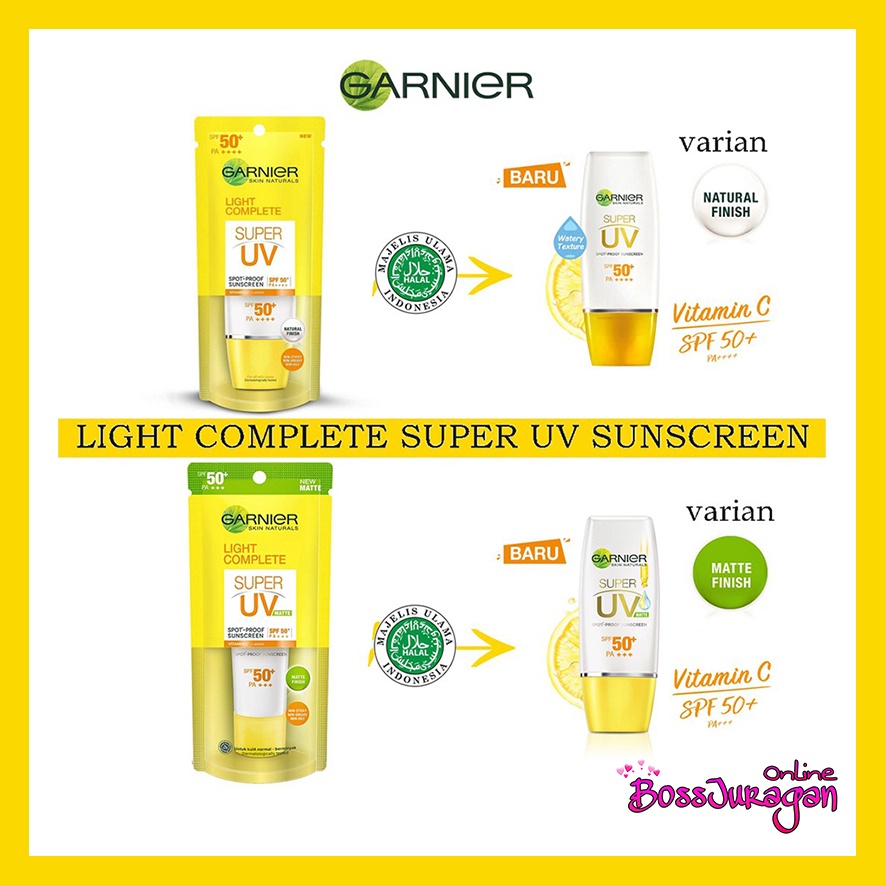 (BOSS) GARNIER Light Complete Super UV Spot Proof Sunscreen SPF 50+ PA++++ | Natural Finish | Matte Finish