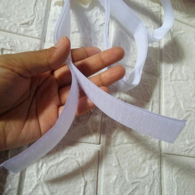

velcro / kretekan / perekat putih hitam 2,5 cm