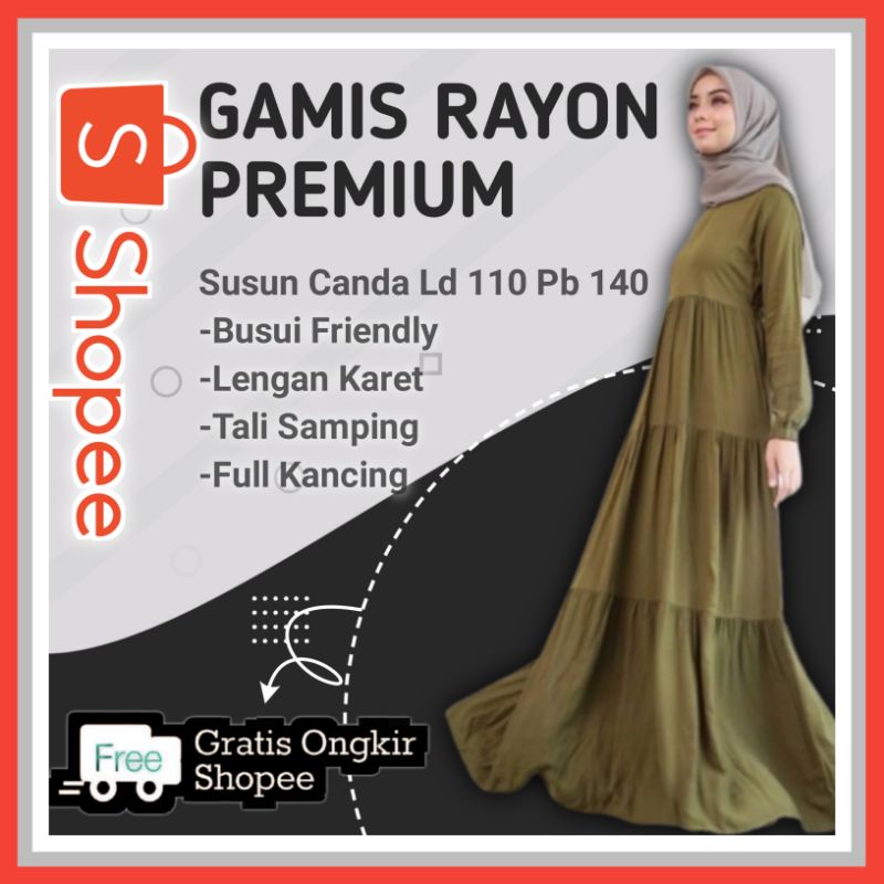 (BISA COD)TERBARU GAMIS RAYON POLOS GAMIS RAYON PREMIUM TEBAL DAN ADEM