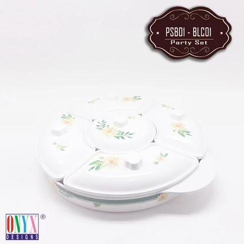 paling diminati] Party Set Onyx Motif 14 Inch | Prasmanan Onyx | Party Set Melamin