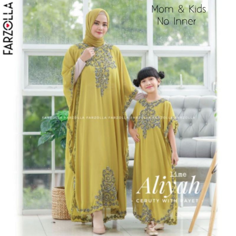 COUPLE ALIYAH KAFTAN MOM AND KIDS | CERUTY PAYET no inner - GAMIS ANAK PEREMPUAN