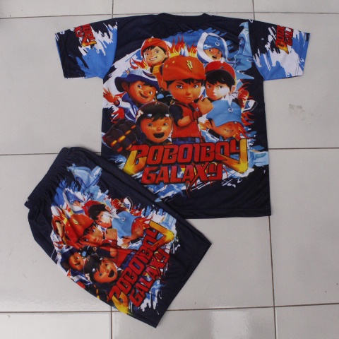 cod setelan anak boboiboy full printing size 4-20