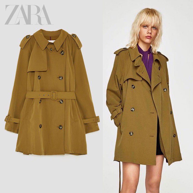 Jaket Wanita Zara LIGHTWEIGHT Trench Coat // Long Coat Jacket Original Branded