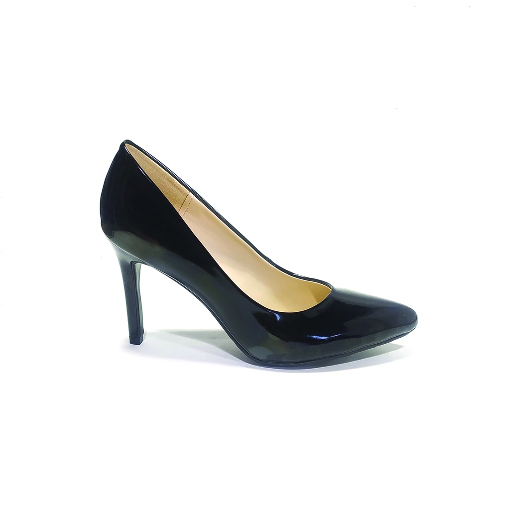 Workswell Sepatu Kerja Wanita High Heels 9cm Kode 648 Hitam Glossy