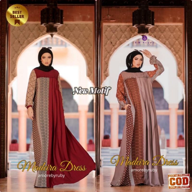 DRESS MADEIRA GAMIS WANITA TERBARU BRAND AMORE BY RUBY FASHION MUSLIM MODERN DRES MENYUSUI BAJU KOND