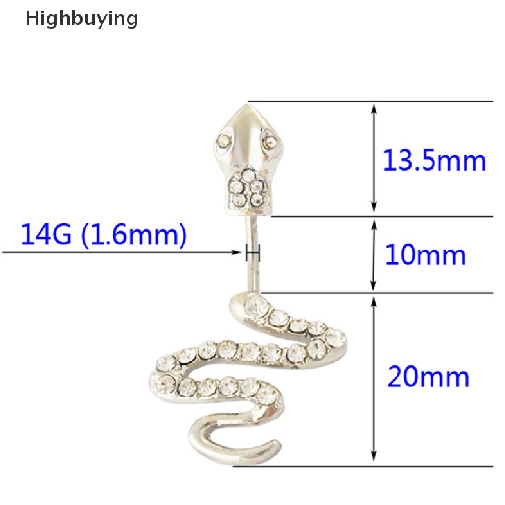 Hbid Anting Tindik Perut / Pusar Stainless Steel Model Ular Untuk Wanita