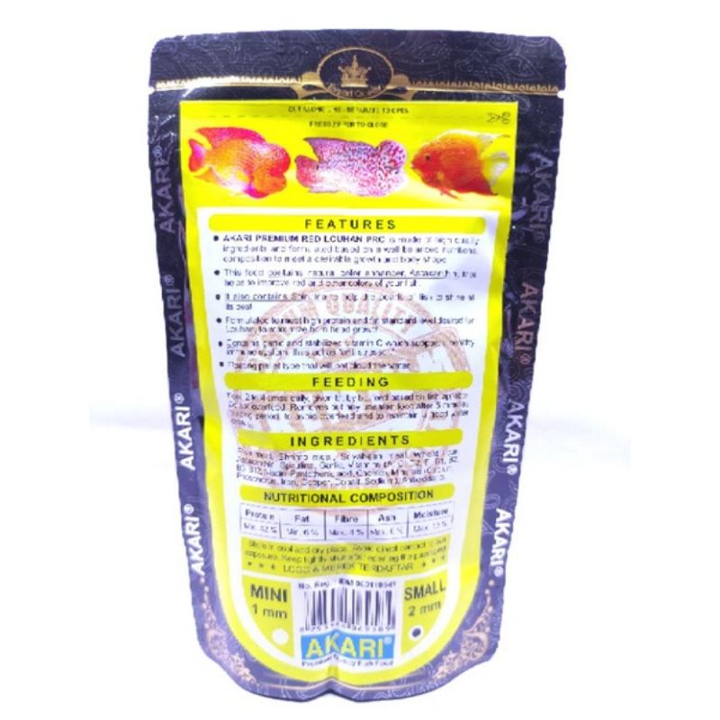 Makanan ikan AKARI AA PREMIUM RED LOUHAN PRO 100GR