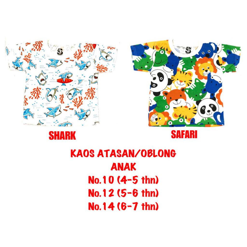 (1 KG MUAT 15 PCS) KAOS ATASAN OBLONG ANAK LAKI-LAKI/COWOK KIDS BAHAN KAOS KATUN 4-7 TAHUN PUTIH