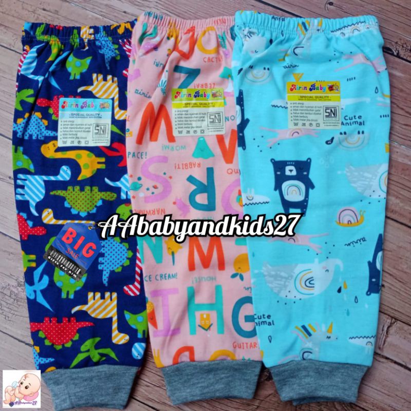 PRODUK TERBARU!!!AIRIN 3PC Celana Panjang Fullprint Warna Usia Newborn SNI HIGHT QUALITY