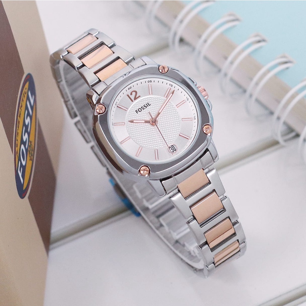 Jam Tangan Wanita Fashion S4953L Tali Rantai Tanggal Aktif Free Box &amp; Baterai
