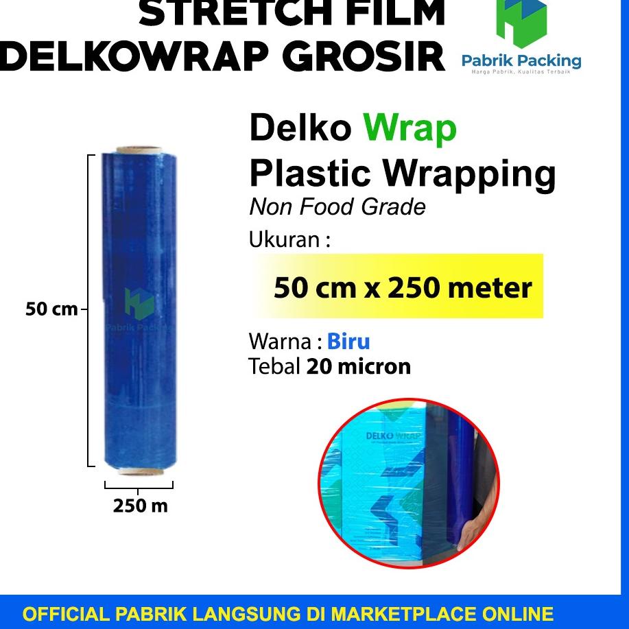 

STRETCH FILM PLASTIK WRAPPING DELKOWRAP / WRAPPING BARANG ANEKA VARIASI PREMIUM MURAH SATUAN