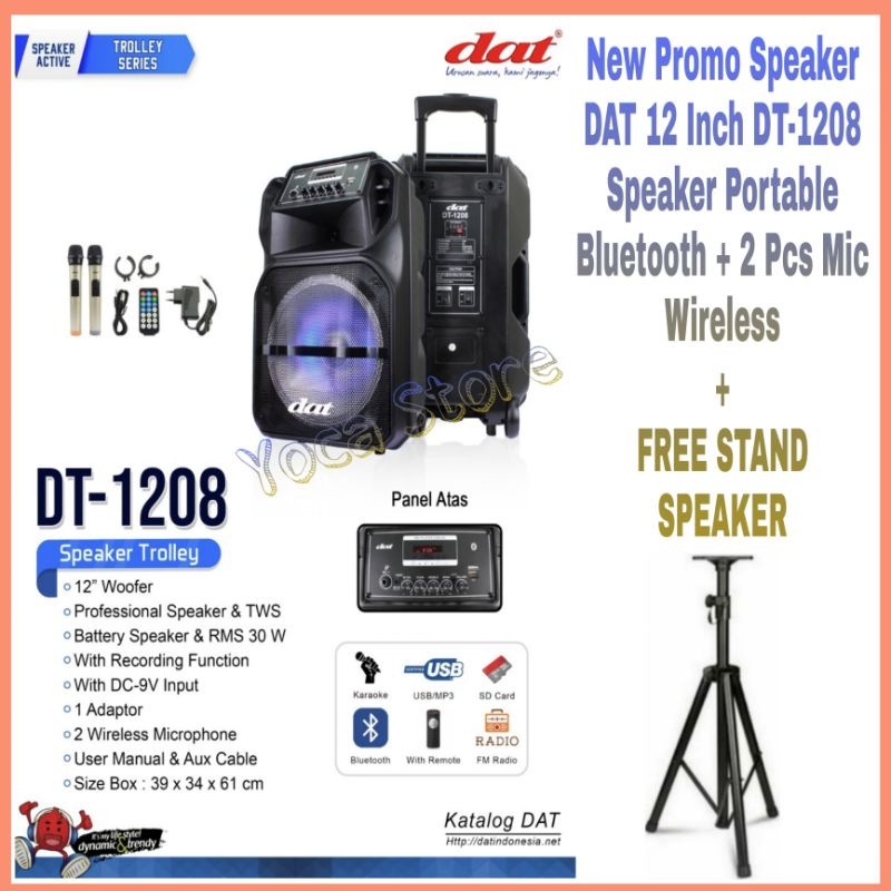 NEW Speaker DAT 12 Inch DT-1208 Bluetooth Karaoke Di Youtube Smart TV