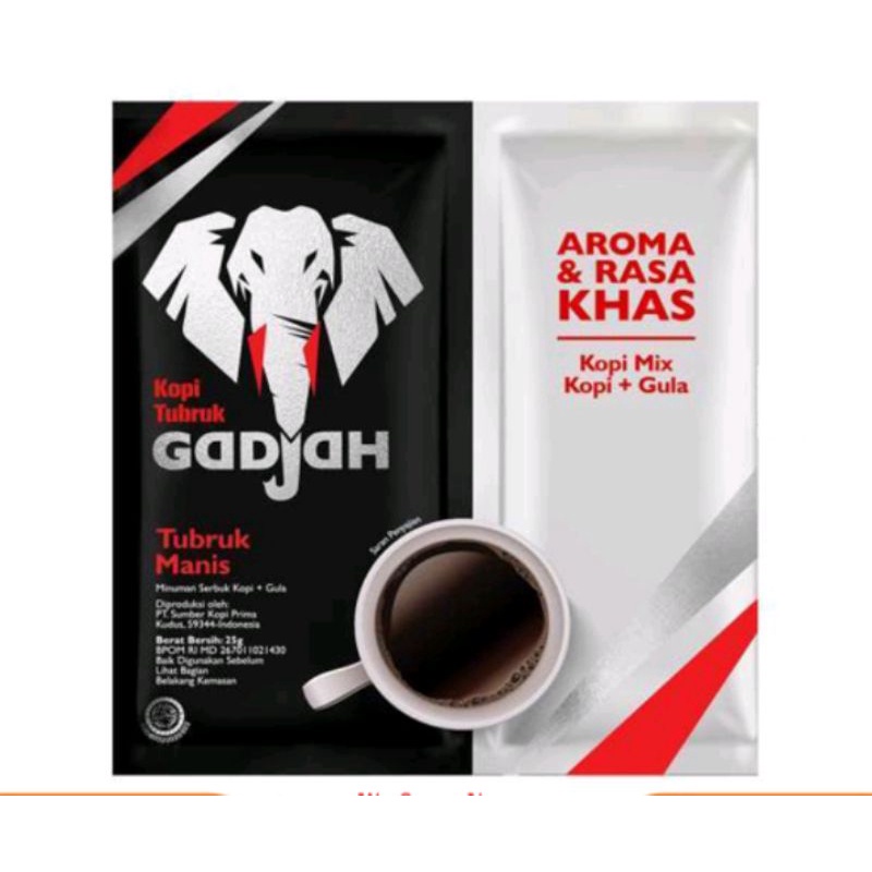 Kopi Gajah Tubruk + Gula 10 x 25gr