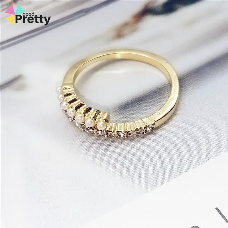 Fashion Desain Pembukaan Cincin Mutiara Sederhana, Cincin Jari Telunjuk yang Dipersonalisasi - PD