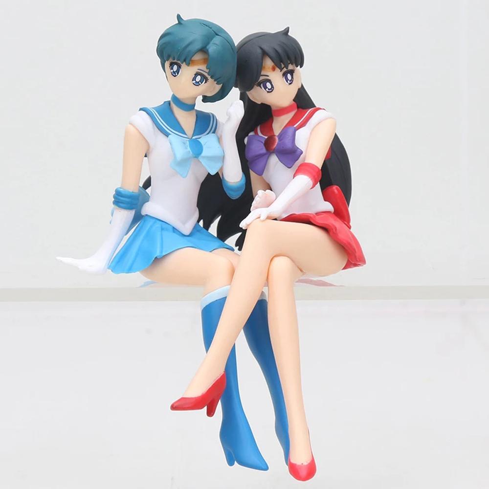 Lanfy Patung PVC Kartun Sailor Moon Model Kolekte Sailor Venus Sailor Mercury