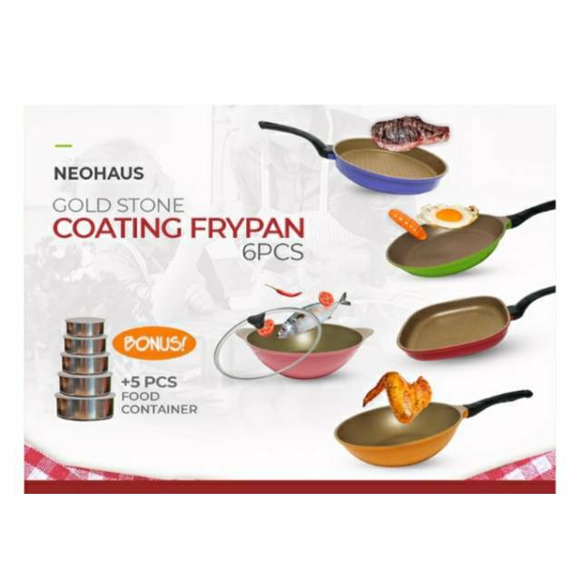 Neohaus Frypan 6Pcs Bonus Food Container