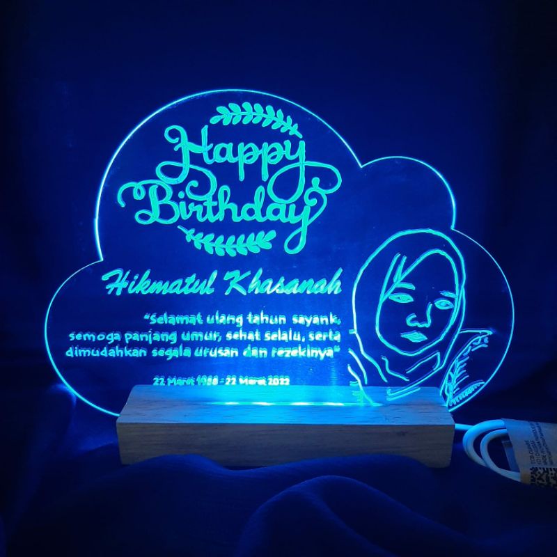 akrilik custom acrylic lettering custom kado ultah Lampu kamar