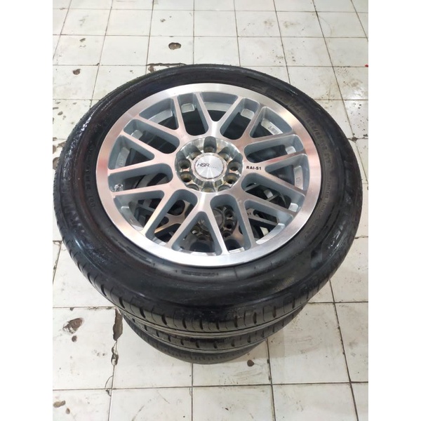 VELG SEKEN BEKAS COPITAN MOBIL MODEL HSR RAI S1 RING 16 BAUT 5 + BAN SEKEN 205 55 R16