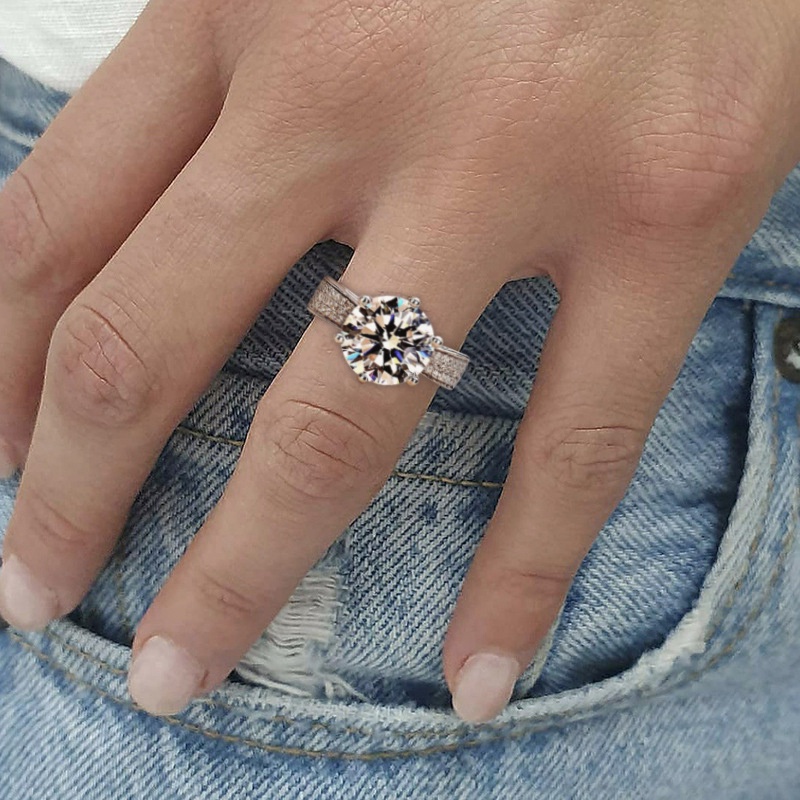 Cincin Kristal Cubic Zirconia Ukuran 12mm Untuk Wanita
