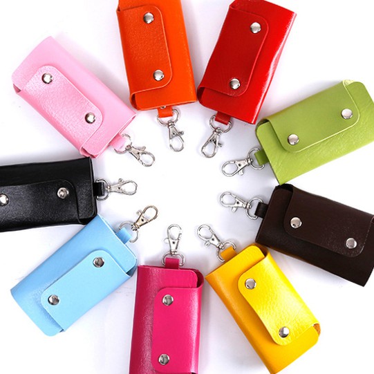 Dompet Kunci Mobil STNK Gantungan Kunci Dompet Kulit 6kunci warna