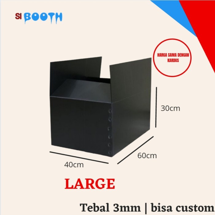 

Ginger- KARDUS PLASTIK, kotak pengiriman, box ukuran 60x30x40 cm - HITAM - BESAR