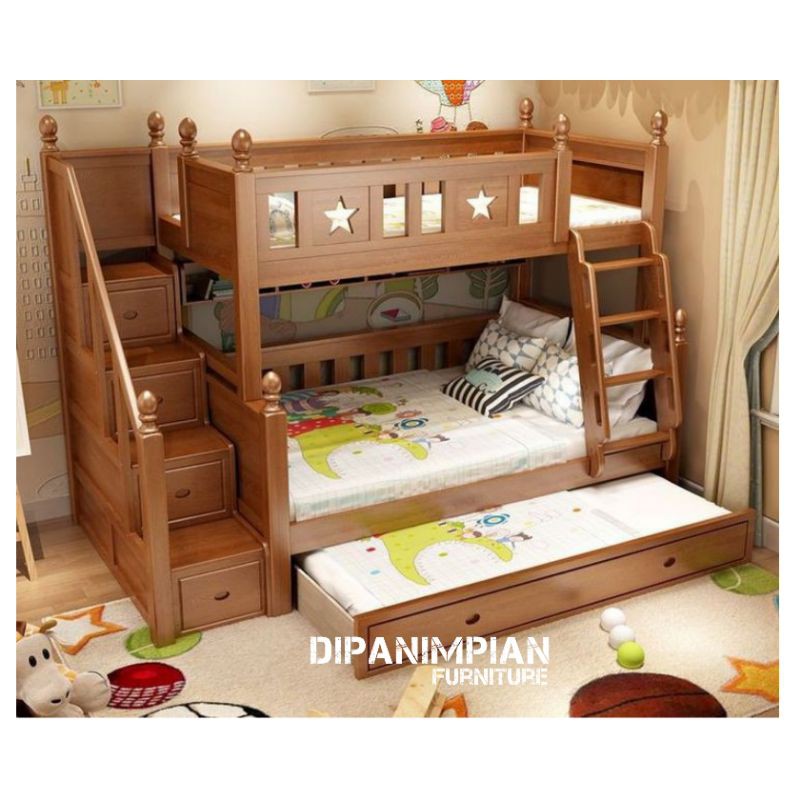 Dipan tingkat sorong Dipan sorong anak - tempat tidur tingkat sorong