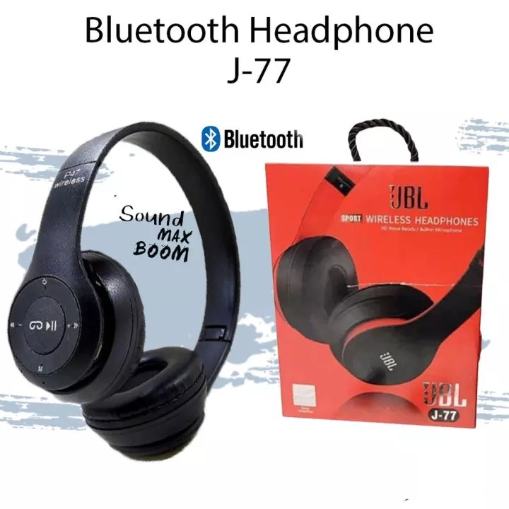 HEADSET HEADPHONE BANDO WIRELESS J77 / P47 BLUETOOTH EXTRA SUPER BASS DJ