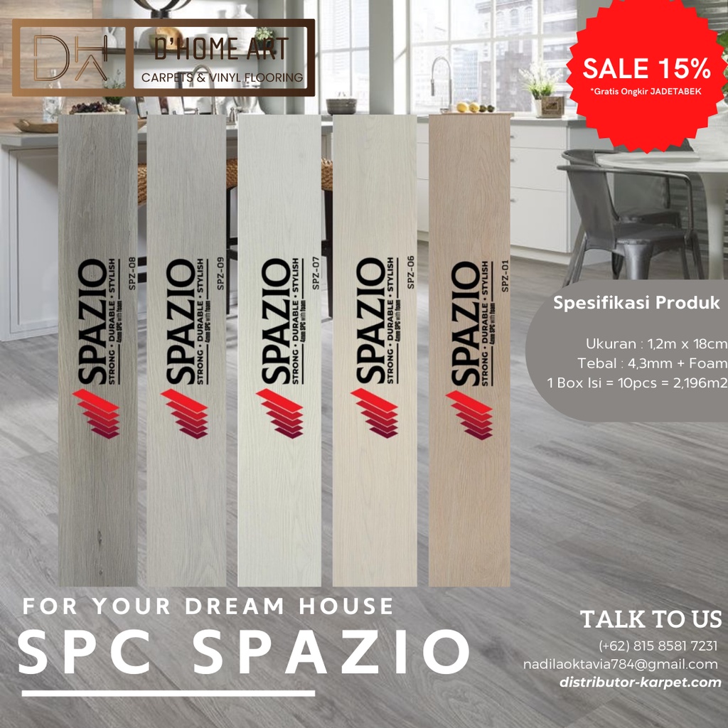 Lantai SPC Vinyl Premium - Vinyl Kayu Klik - SPC Spazio